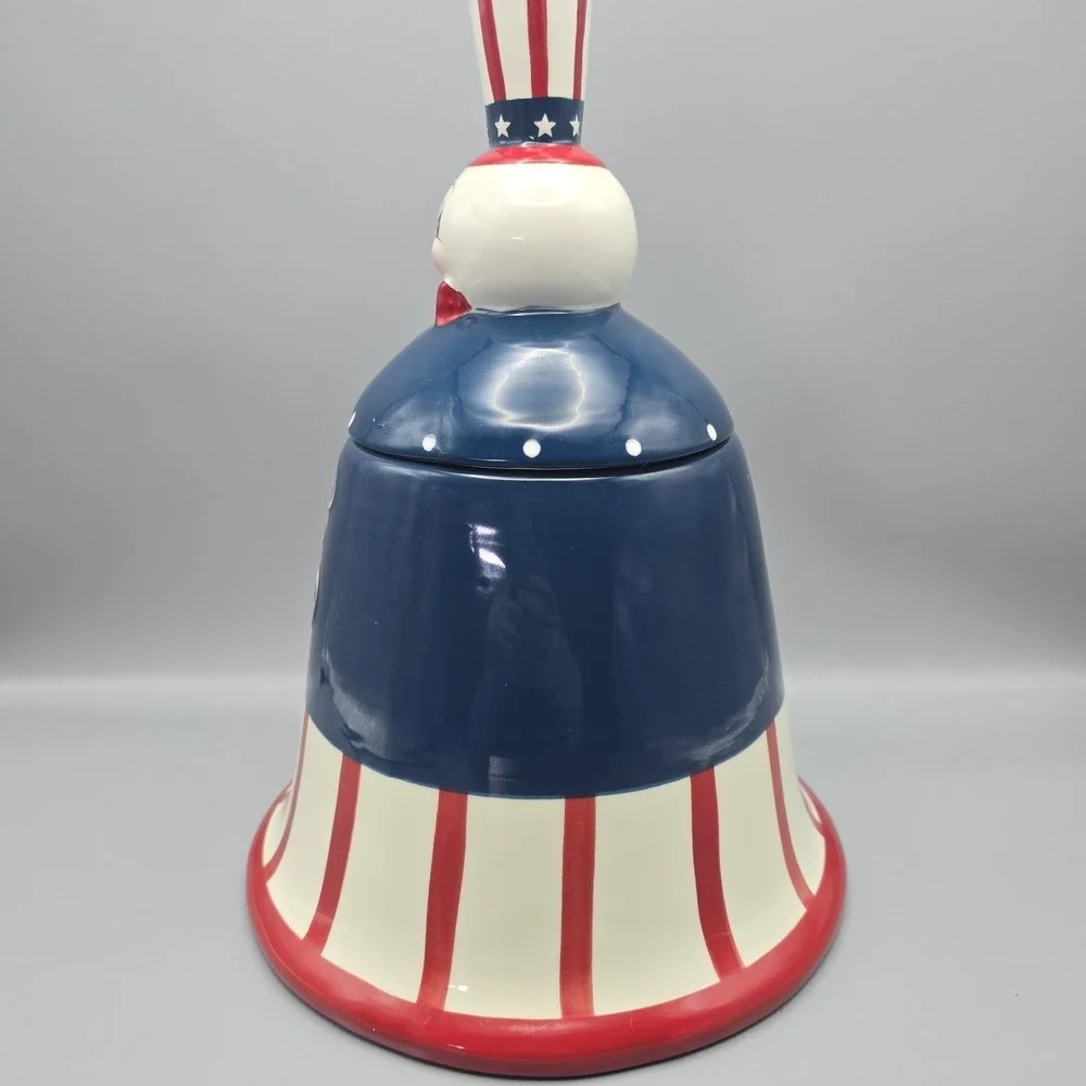 Johanna‎ Parker Carnival Cottage Mr Liberty Bell Cookie Jar Patriotic Canister